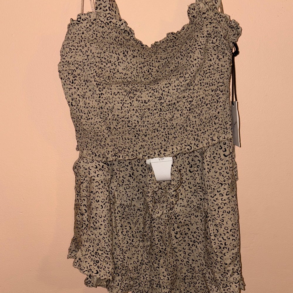 Japna Beige and Black Patterned Camisole
